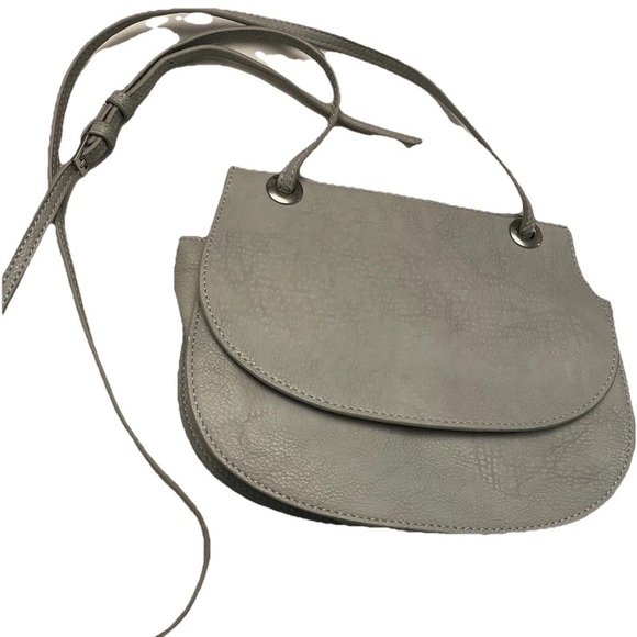 Oliver Bonas Albany Eyelet Saddle Cross Body Bag in Soft Grey/taupe - Picture 2 of 10